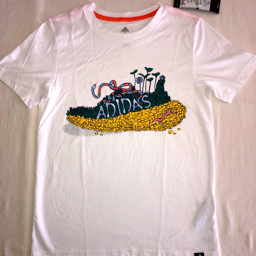 Adidas girls tee shirt size small 8 nwt